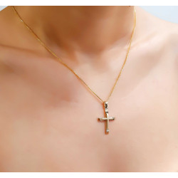 Χρυσός αντρικός σταυρός 14 Καρατίων