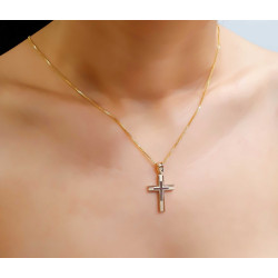 Χρυσός αντρικός σταυρός 14 Καρατίων