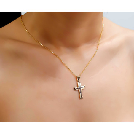 Χρυσός αντρικός σταυρός 14 Καρατίων
