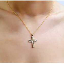 Χρυσός αντρικός σταυρός 14 Καρατίων