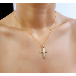 Χρυσός αντρικός σταυρός 14 Καρατίων