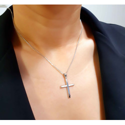 Λευκόχρυσος ανδρικός σταυρός 14 Καρατίων