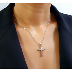 Λευκόχρυσος αντρικός σταυρός 14 Καρατίων