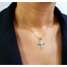 Λευκόχρυσος αντρικός σταυρός 14 Καρατίων