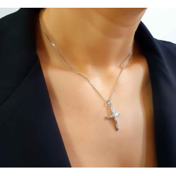 Λευκόχρυσος αντρικός σταυρός 14 Καρατίων