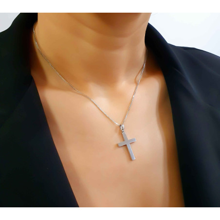 Λευκόχρυσος αντρικός σταυρός 14 Καρατίων