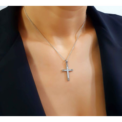 Λευκόχρυσος αντρικός σταυρός 14 Καρατίων