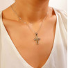 Λευκόχρυσος γυναικείος σταυρός 14 Καρατίων