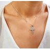 Λευκόχρυσος γυναικείος σταυρός 14 Καρατίων