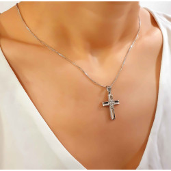Λευκόχρυσος γυναικείος σταυρός 14 Καρατίων