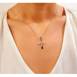 Λευκόχρυσος γυναικείος σταυρός 14 Καρατίων