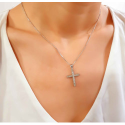 Λευκόχρυσος Γυναικείος Σταυρός 14 Καρατίων