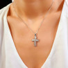 Λευκόχρυσος γυναικείος σταυρός 14 Καρατίων