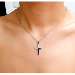 Λευκόχρυσος γυναικείος σταυρός 14 Καρατίων