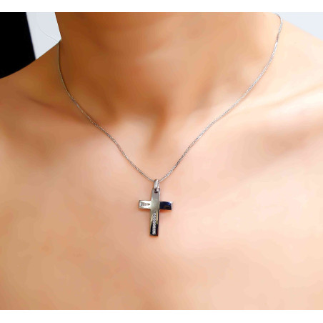 Λευκόχρυσος γυναικείος σταυρός 14 Καρατίων