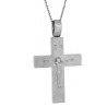 Λευκόχρυσος Ανδρικός σταυρός με αλυσίδα 14 Καρατίων