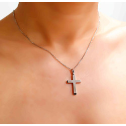 Λευκόχρυσος αντρικός σταυρός 14 Καρατίων