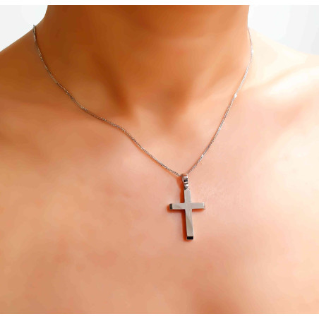 Λευκόχρυσος αντρικός σταυρός 14 Καρατίων