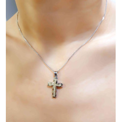 Λευκόχρυσος γυναικείος σταυρός 14 Καρατίων