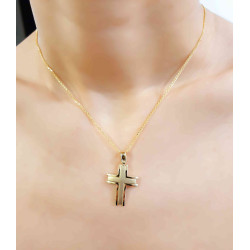 Χρυσός ανδρικός σταυρός με αλυσίδα 14 Καρατίων