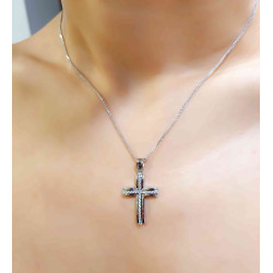 Λευκόχρυσος γυναικείος σταυρός 14 Καρατίων