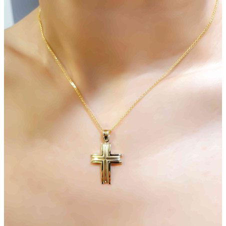 Χρυσός αντρικός σταυρός 14 Καρατίων