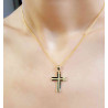 Χρυσός αντρικός σταυρός 14 Καρατίων με αλυσίδα