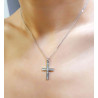Λευκόχρυσος ανδρικός σταυρός με αλύσιδα 14 Καρατίων