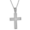 Λευκόχρυσος γυναικείος σταυρός με αλυσίδα 14 Καρατίων