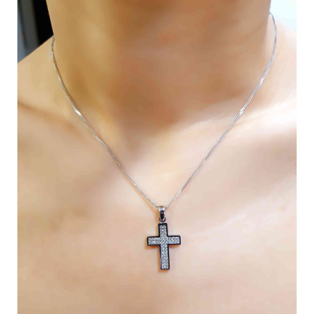 Λευκόχρυσος γυναικείος σταυρός 14 Καρατίων