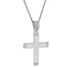 Λευκόχρυσος ανδρικός σταυρός με αλύσιδα 14 Καρατίων