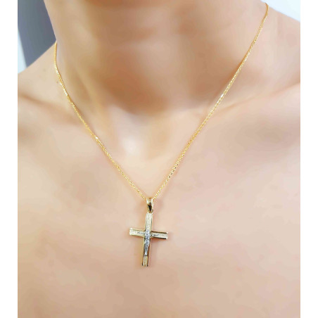 Χρυσός αντρικός σταυρός 14 Καρατίων