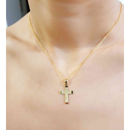 Χρυσός Ανδρικός σταυρός με αλυσίδα 14 Καρατίων