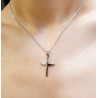 Λευκόχρυσος αντρικός σταυρός 14 Καρατίων