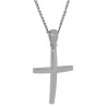 Λευκόχρυσος ανδρικός σταυρός με αλύσιδα 14 Καρατίων
