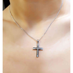 Λευκόχρυσος γυναικείος σταυρός 14 Καρατίων