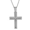 Λευκόχρυσος ανδρικός σταυρός με αλύσιδα 14 Καρατίων