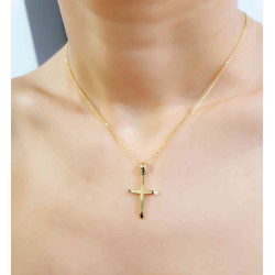 Χρυσός ανδρικός σταυρός με αλυσίδα 14 Καρατίων