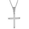 Λευκόχρυσος ανδρικός σταυρός με αλύσιδα 14 Καρατίων