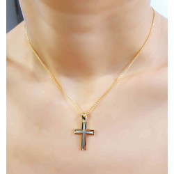 Χρυσός ανδρικός σταυρός με αλυσίδα 14 Καρατίων