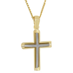 Χρυσός Ανδρικός σταυρός με αλυσίδα 14 Καρατίων