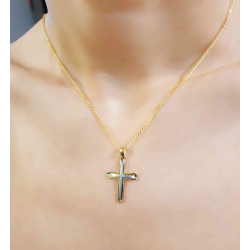 Χρυσός Ανδρικός σταυρός με αλυσίδα 14 Καρατίων