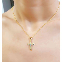 Χρυσός αντρικός σταυρός 14 Καρατίων