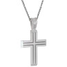Λευκόχρυσος ανδρικός σταυρός με αλύσιδα 14 Καρατίων