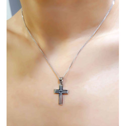 Λευκόχρυσος αντρικός σταυρός 14 Καρατίων