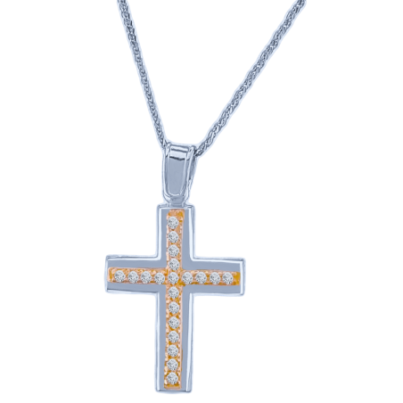 Λευκοχρυσος Σταυρός για Κοριτσι 14 Καρατίων 