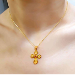 Χρυσός γυναικείος σταυρός 14 Καρατίων