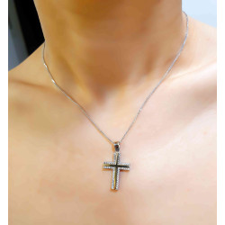 Λευκόχρυσος γυναικείος σταυρός 14 Καρατίων