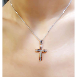Λευκόχρυσος γυναικείος σταυρός 14 Καρατίων