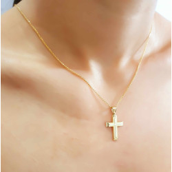 Χρυσός Ανδρικός σταυρός με αλυσίδα 14 Καρατίων